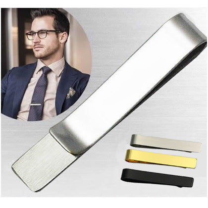 Cross border men's tie clip, stainless steel tie clip, personalized engraved logo