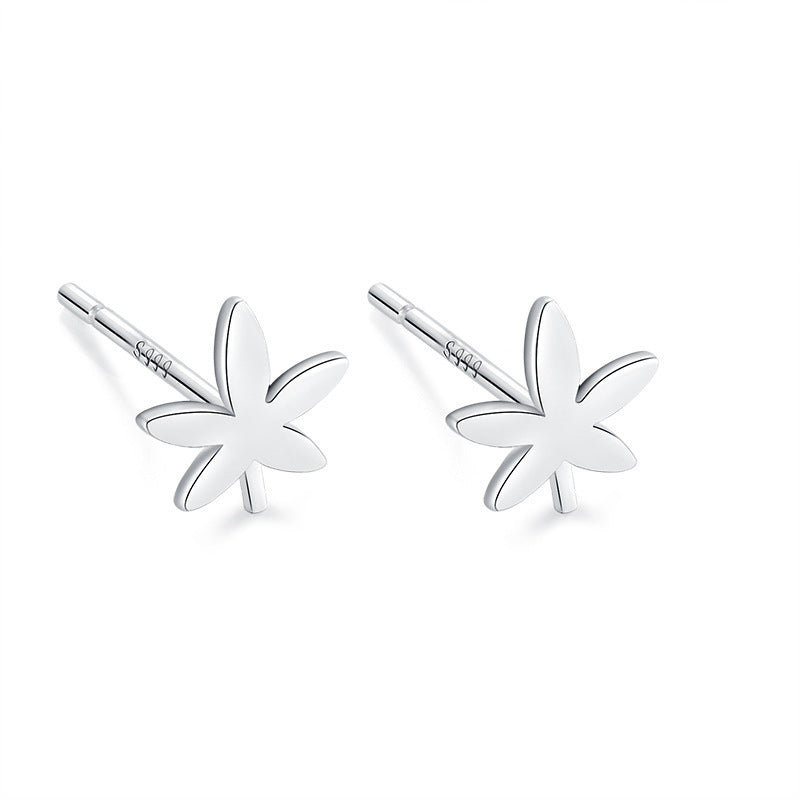 S999 pure silver foot silver simple ear hole, one week earrings, female ear bone temperament, niche, non removable earrings, ear sticks, earrings, accessories