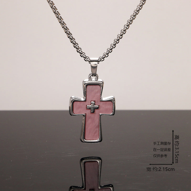 European and American jewelry, titanium steel necklaces, various cross pendants, simple retro accessories that do not fade