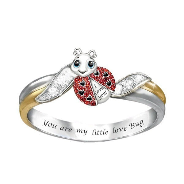 Wish Cross border New Hot selling Ring, European and American Popular Bee Engraved Ring, Creative Animal Shaped Women's Jewelry