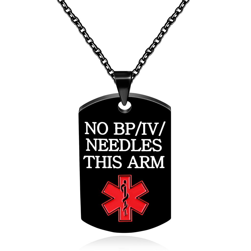 Cross border European and American stainless steel military medical logo, laser engraved disease identification card necklace