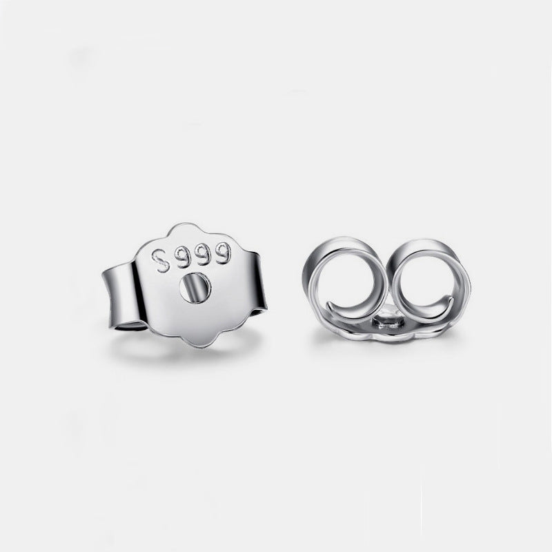 S999 pure silver foot silver simple ear hole, one week earrings, female ear bone temperament, niche, non removable earrings, ear sticks, earrings, accessories