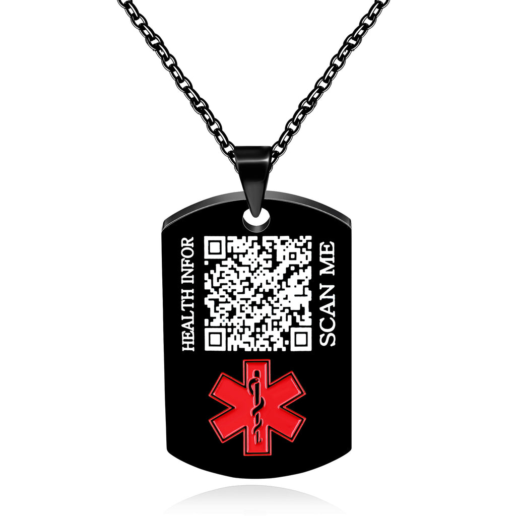 Cross border European and American stainless steel military medical logo, laser engraved disease identification card necklace