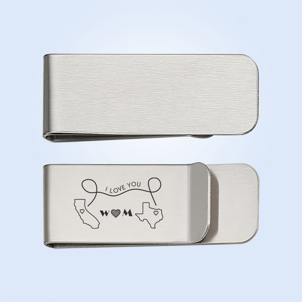 Hot selling fingerprint handwritten Spotify music code personalized laser engraving wallet in Europe and America