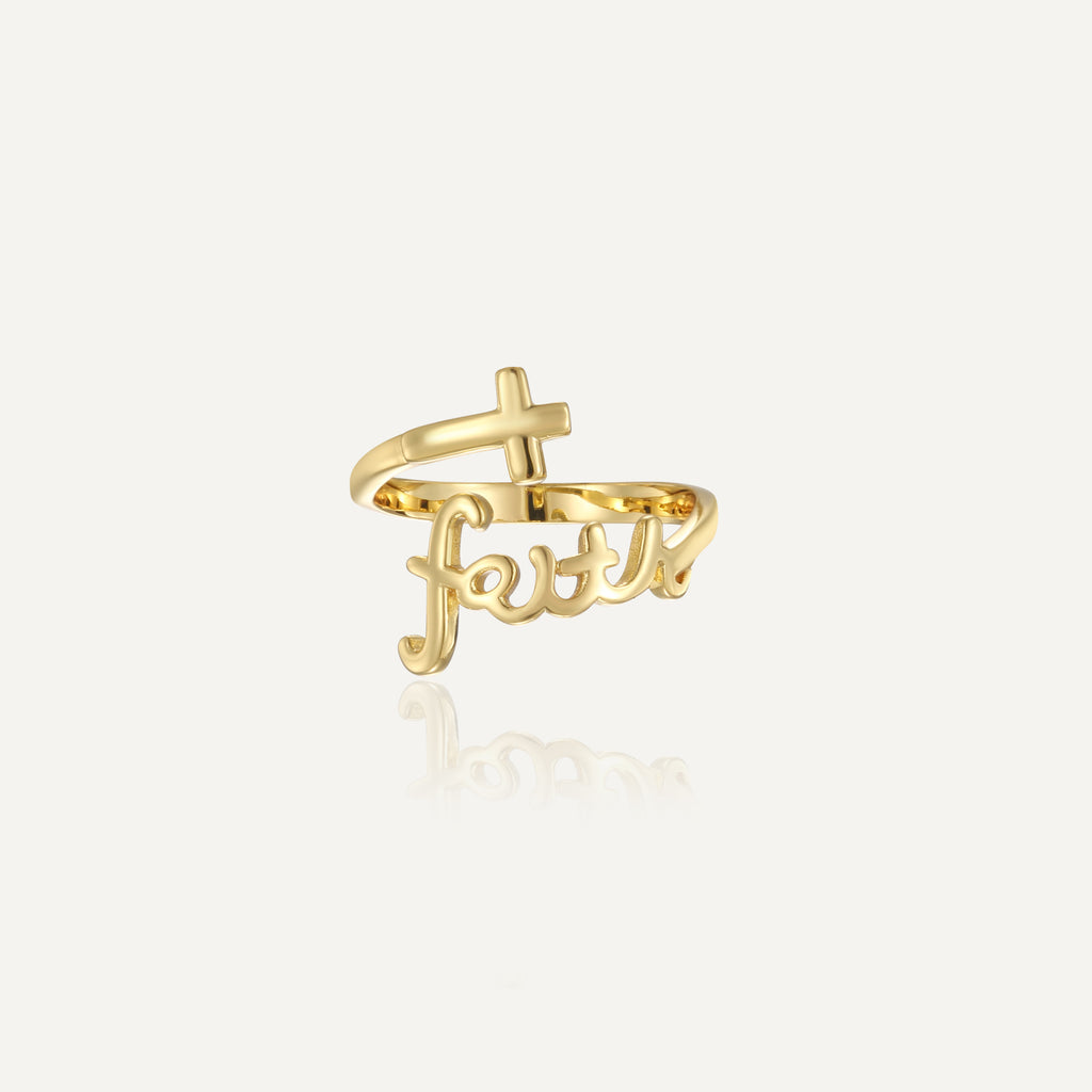 R0640 European and American letter opening cross ring female original design high-end ins style ring