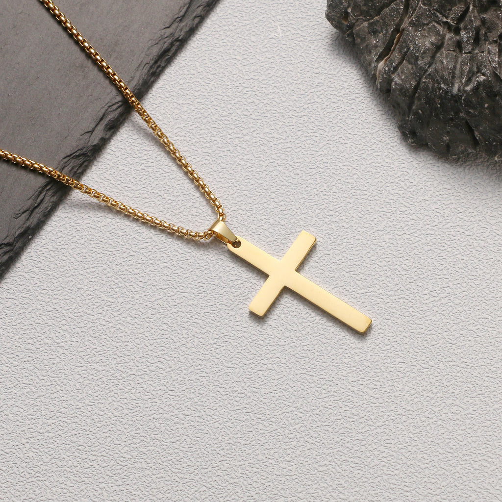 European and American jewelry, titanium steel necklaces, various cross pendants, simple retro accessories that do not fade