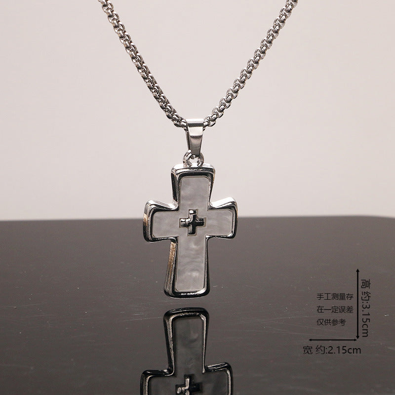 European and American jewelry, titanium steel necklaces, various cross pendants, simple retro accessories that do not fade