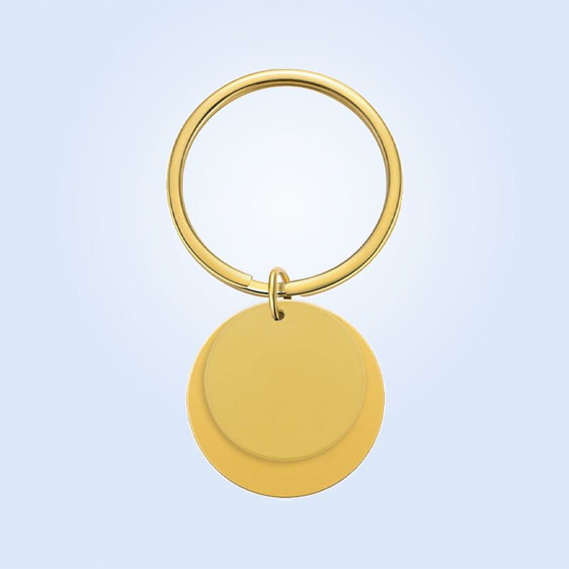 European and American cross-border DIY pet cat and dog avatar laser engraving double disc keychain