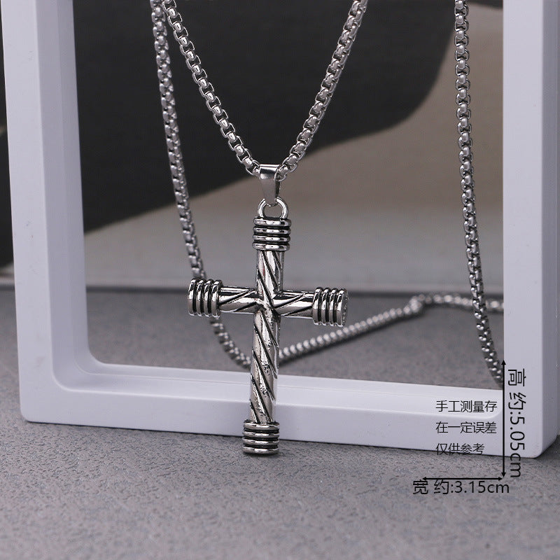 European and American jewelry, titanium steel necklaces, various cross pendants, simple retro accessories that do not fade