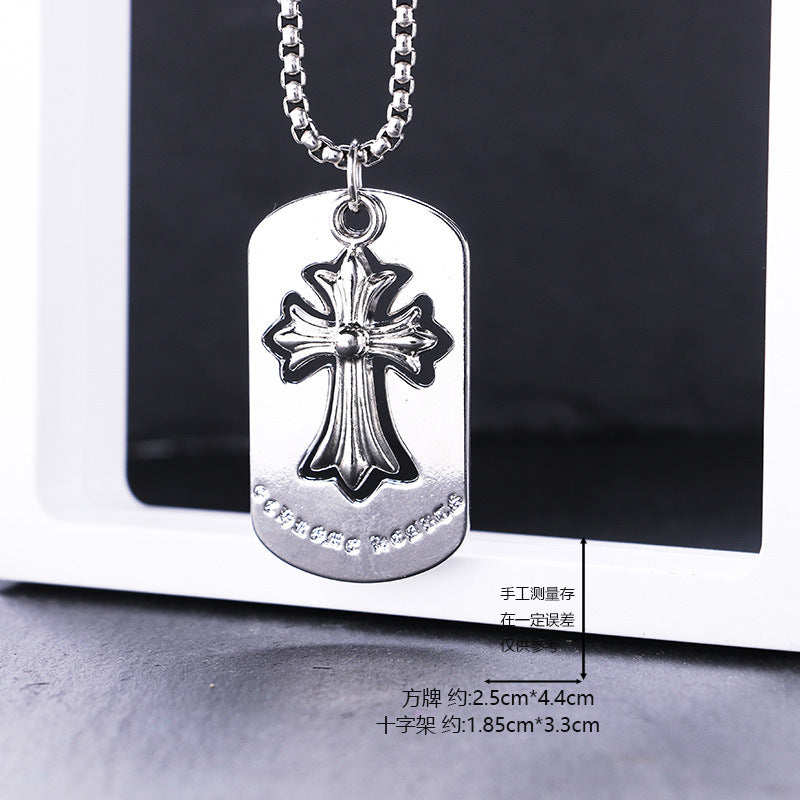 European and American jewelry, titanium steel necklaces, various cross pendants, simple retro accessories that do not fade