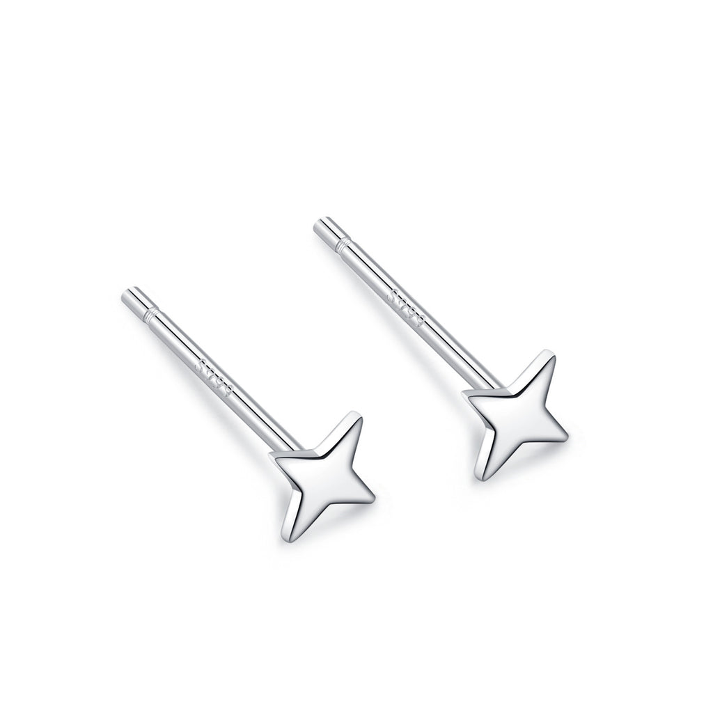 S999 pure silver foot silver simple ear hole, one week earrings, female ear bone temperament, niche, non removable earrings, ear sticks, earrings, accessories