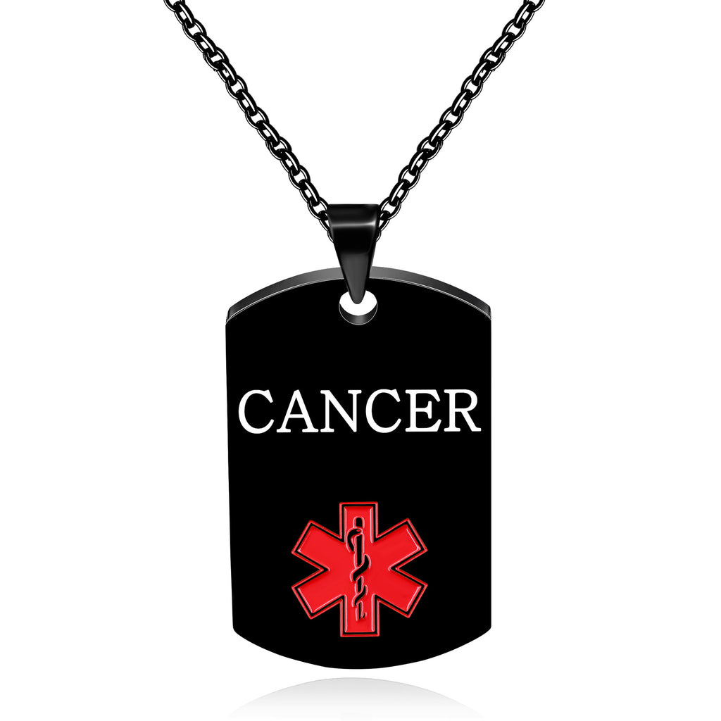 Cross border European and American stainless steel military medical logo, laser engraved disease identification card necklace