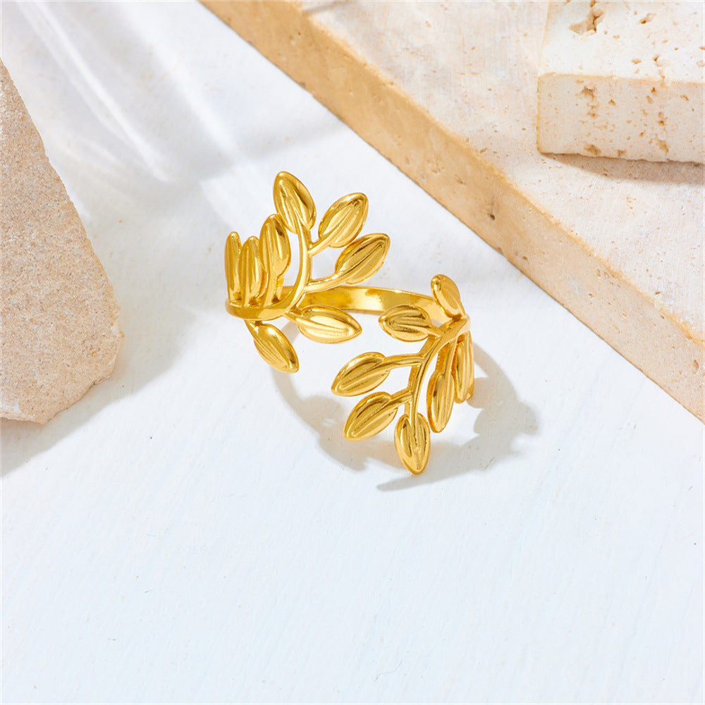 Fashionable and personalized titanium steel women's ring with niche design ins, light luxury stainless steel non fading ring
