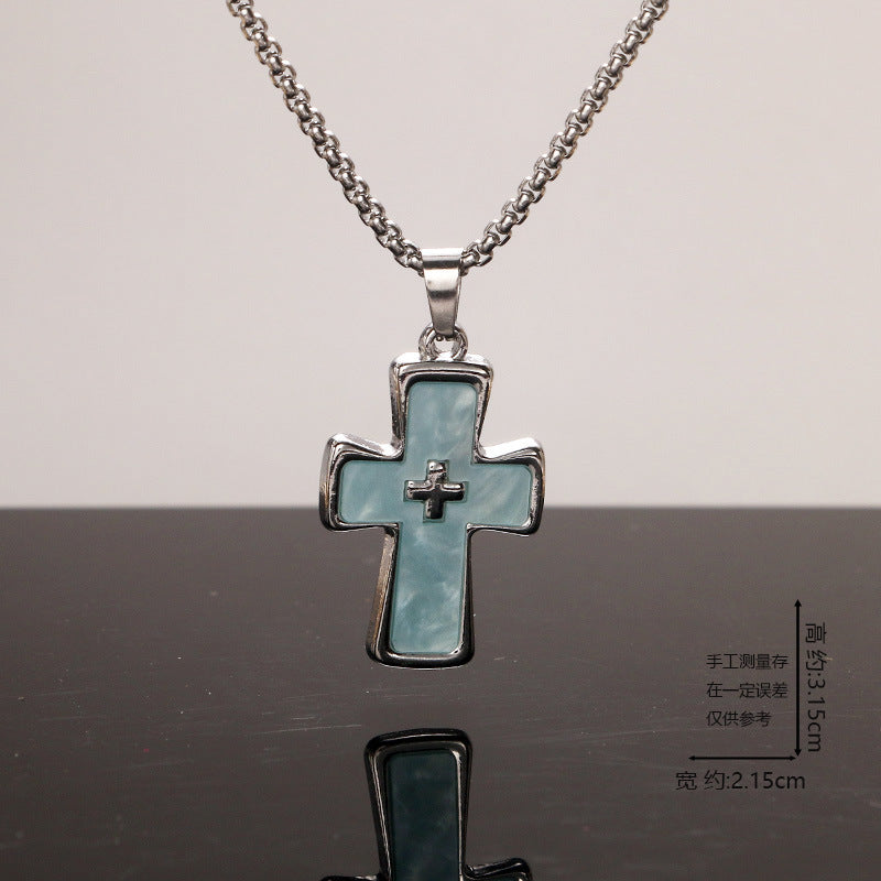 European and American jewelry, titanium steel necklaces, various cross pendants, simple retro accessories that do not fade