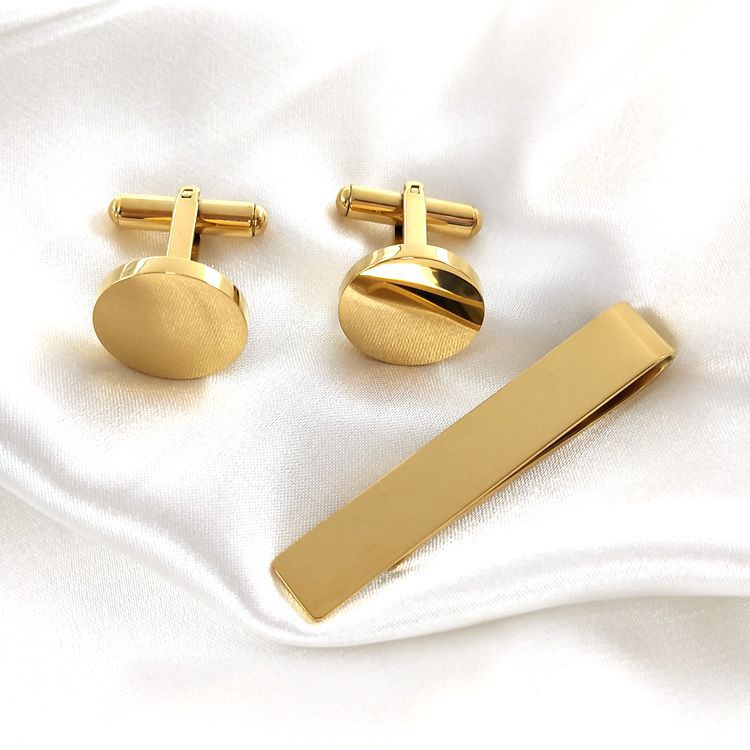 European and American stainless steel tie clip cufflinks metal blank tie accessories can be customized with logos