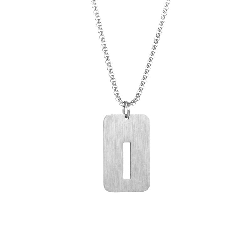 Letter hollow stainless steel necklace, original and niche design for men's fashion, street hip-hop, sweater, chain accessories