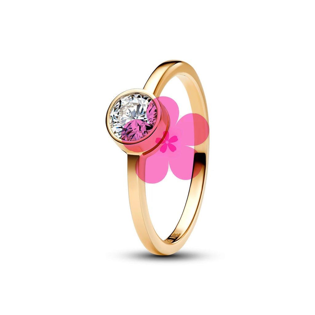 New style white copper plated 925 silver inlaid with diamonds, pink heart-shaped butterfly, simple rose, fashionable ring