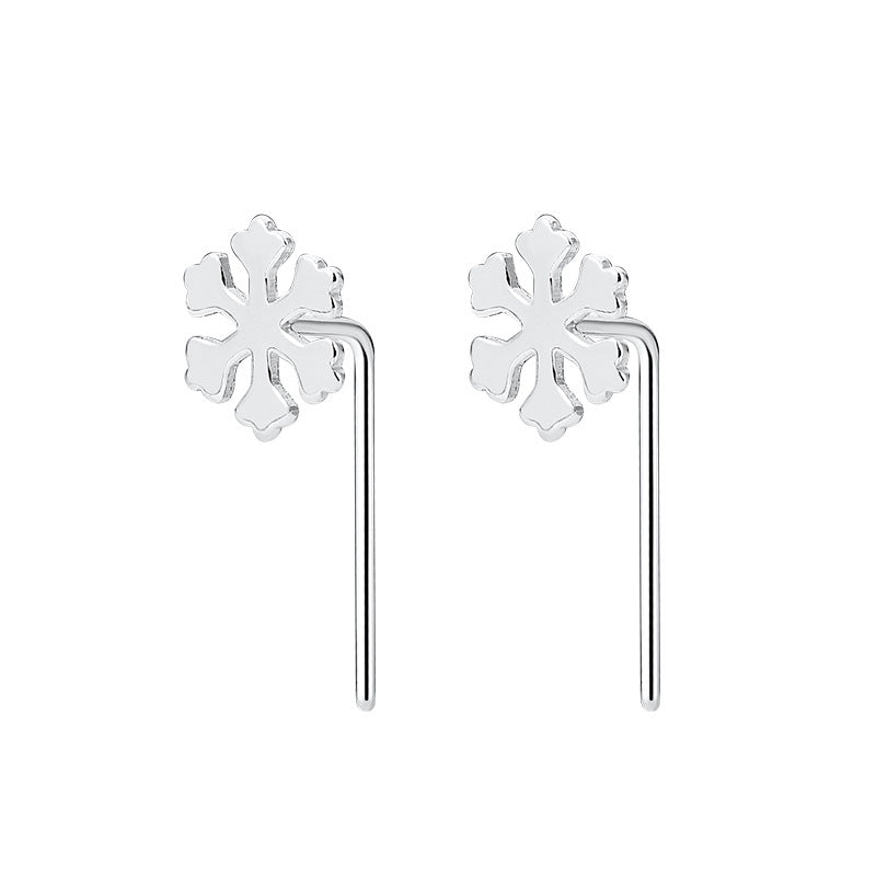 New S999 Fashionable and Simple Ins Style Snowflake Love Clover Female Ear Hook Earnail