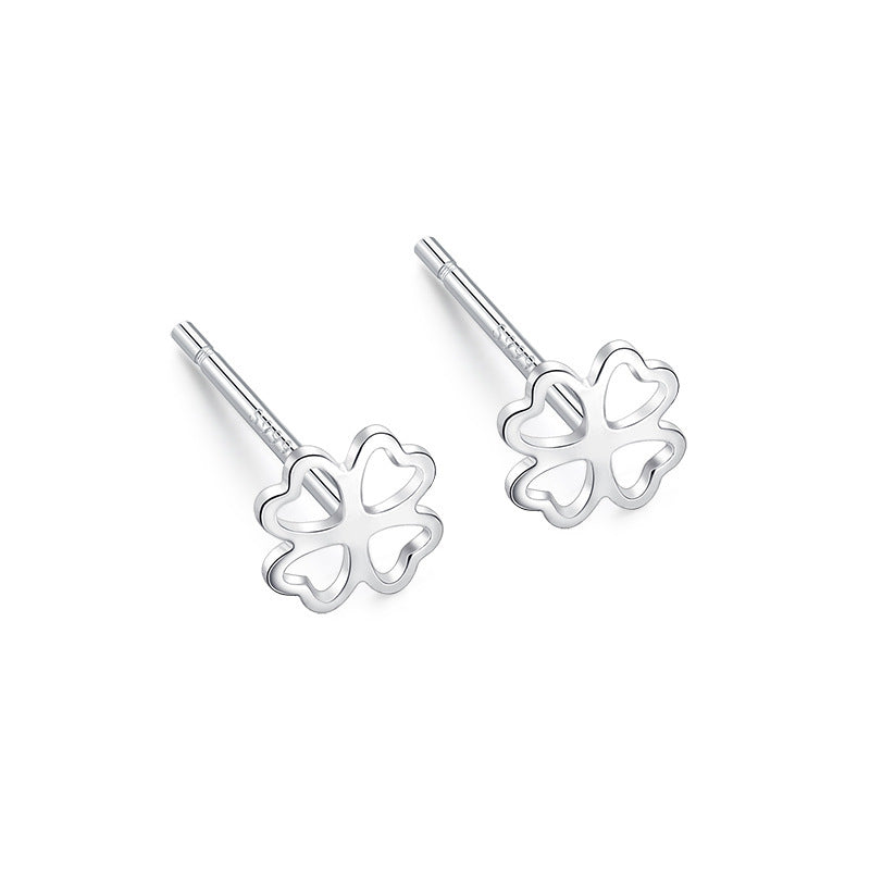 S999 pure silver foot silver simple ear hole, one week earrings, female ear bone temperament, niche, non removable earrings, ear sticks, earrings, accessories
