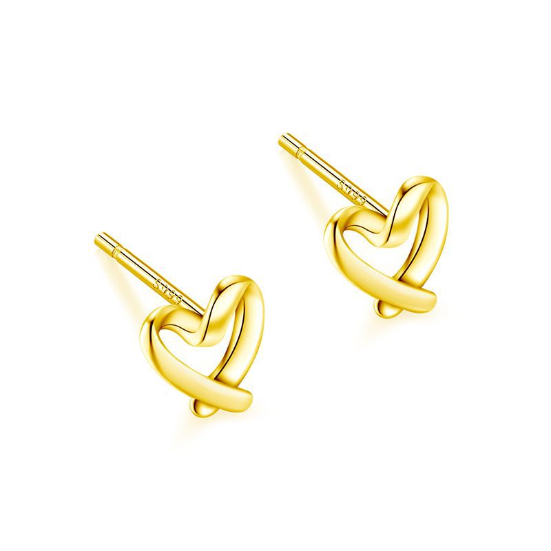 S999 pure silver earrings with feminine temperament, Korean personality, simple love, stars, light luxury, high-end feeling, earrings, retro earrings