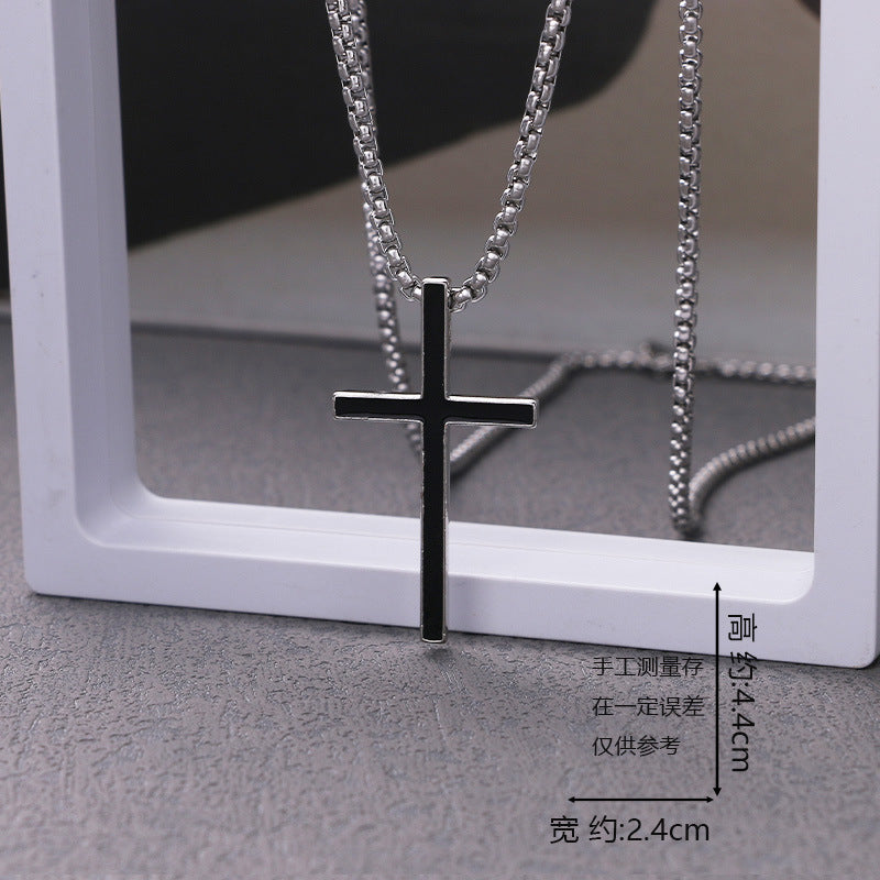 European and American jewelry, titanium steel necklaces, various cross pendants, simple retro accessories that do not fade