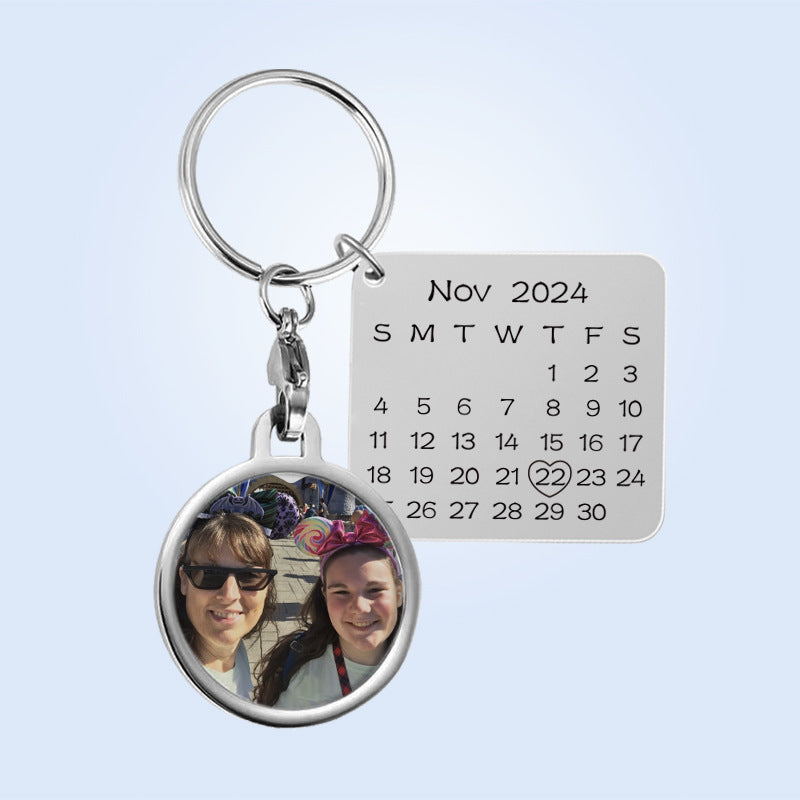 DIY laser engraved square calendar card keychain accessories for cross-border foreign trade in Europe and America