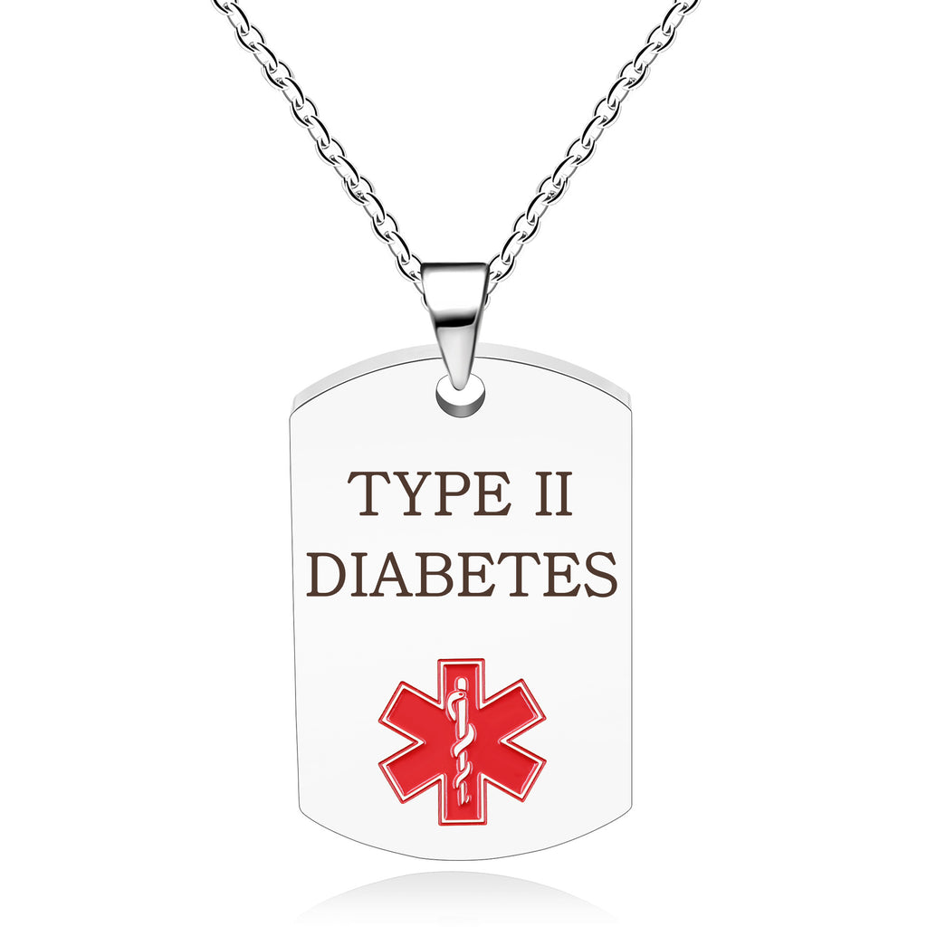 Cross border European and American stainless steel military medical logo, laser engraved disease identification card necklace