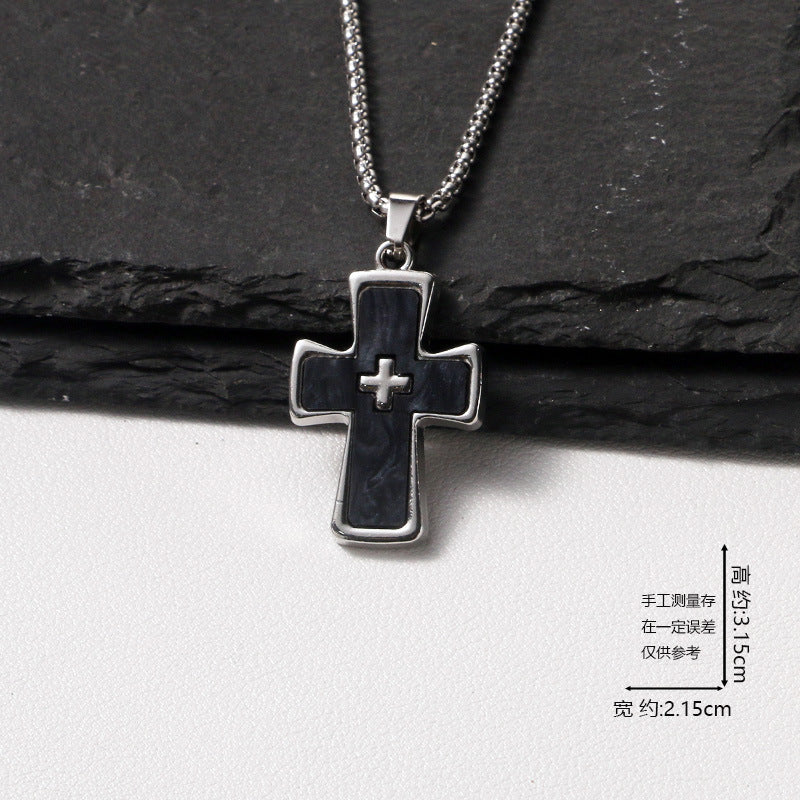 European and American jewelry, titanium steel necklaces, various cross pendants, simple retro accessories that do not fade