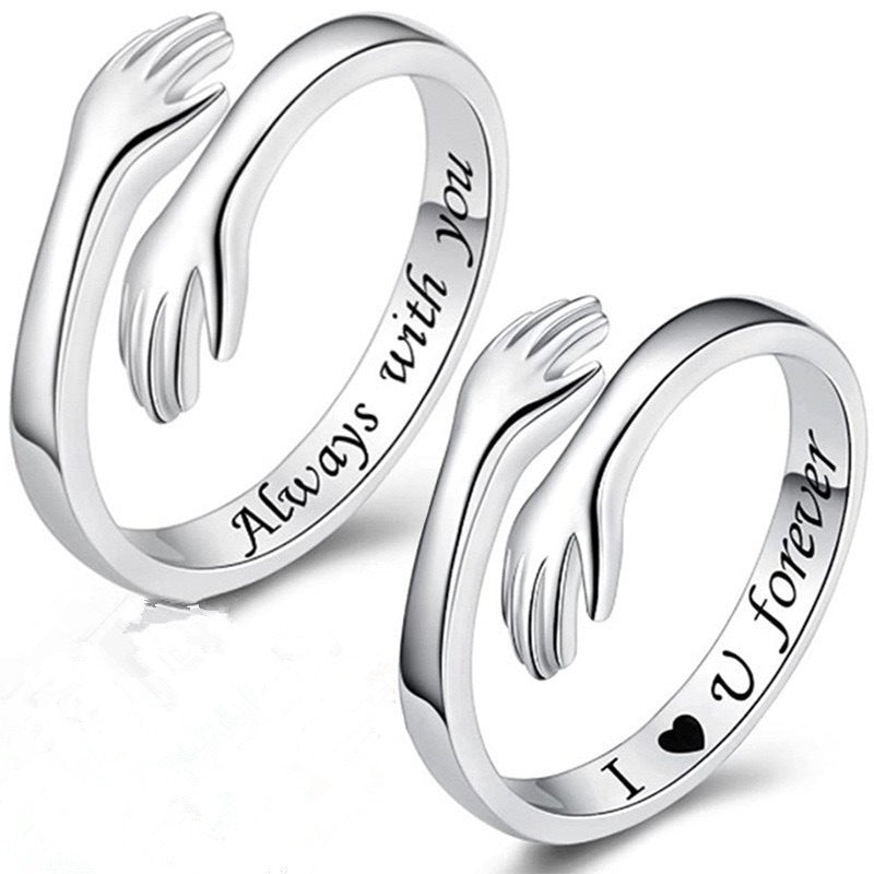 Couple's rings, a couple's silver ring, female original niche design, engraved words, commemorative item, gift for boyfriend