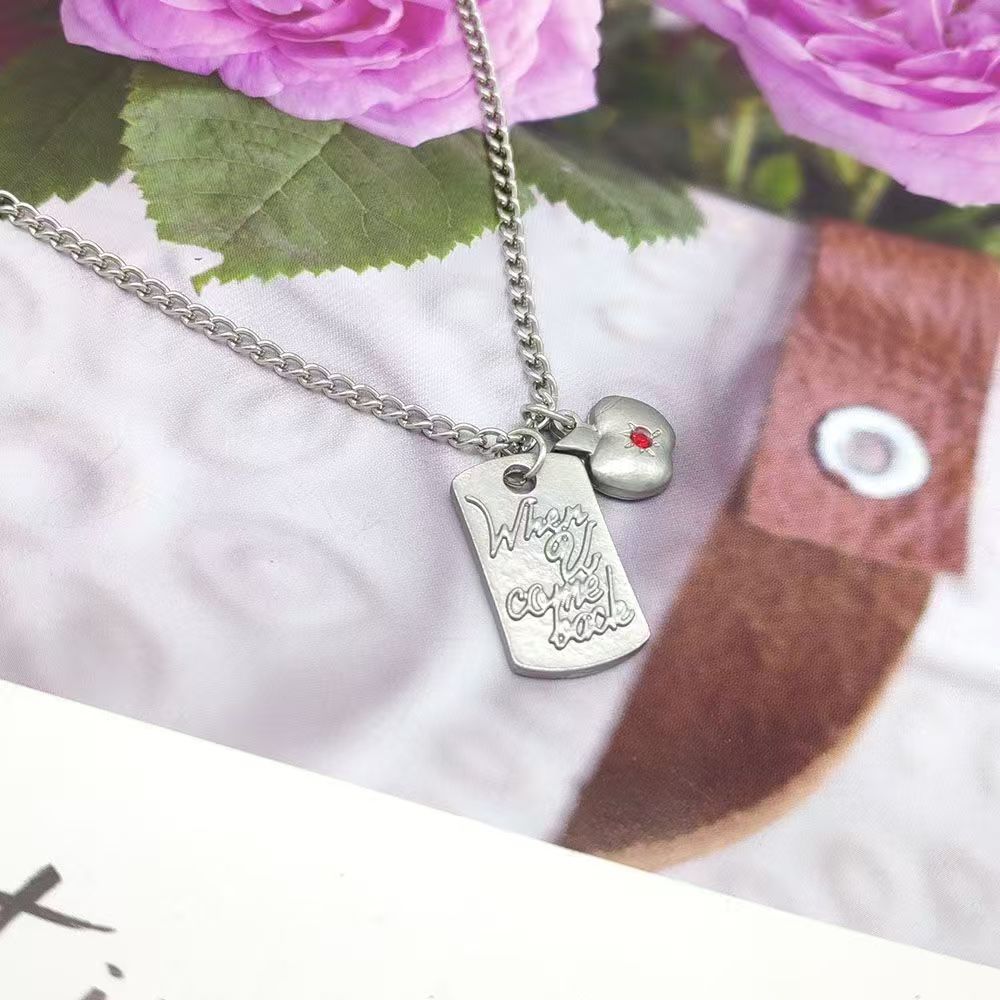 Metal square necklace collarbone chain trend