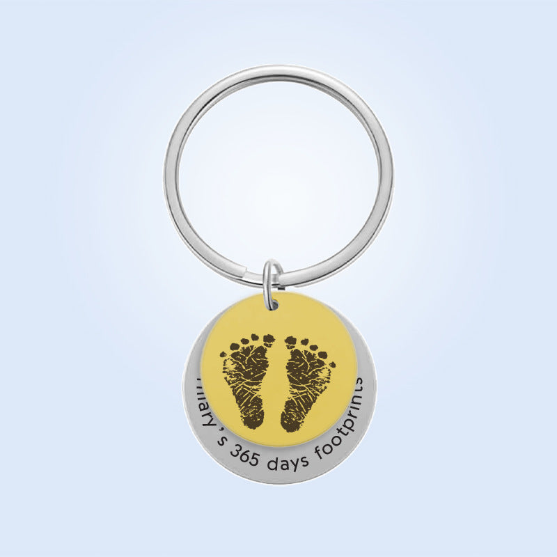 European and American cross-border DIY pet cat and dog avatar laser engraving double disc keychain
