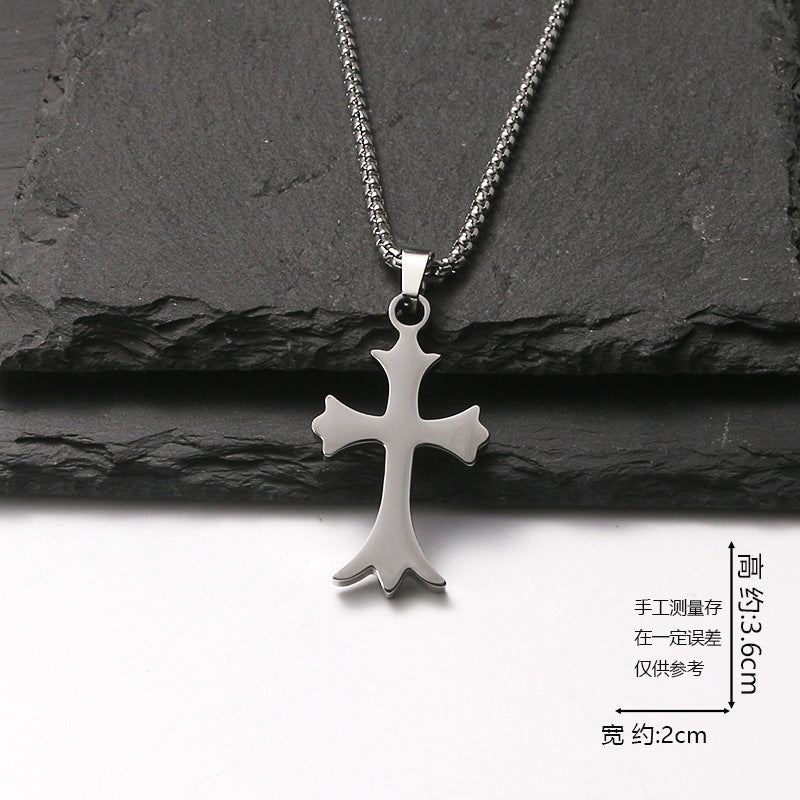 European and American jewelry, titanium steel necklaces, various cross pendants, simple retro accessories that do not fade