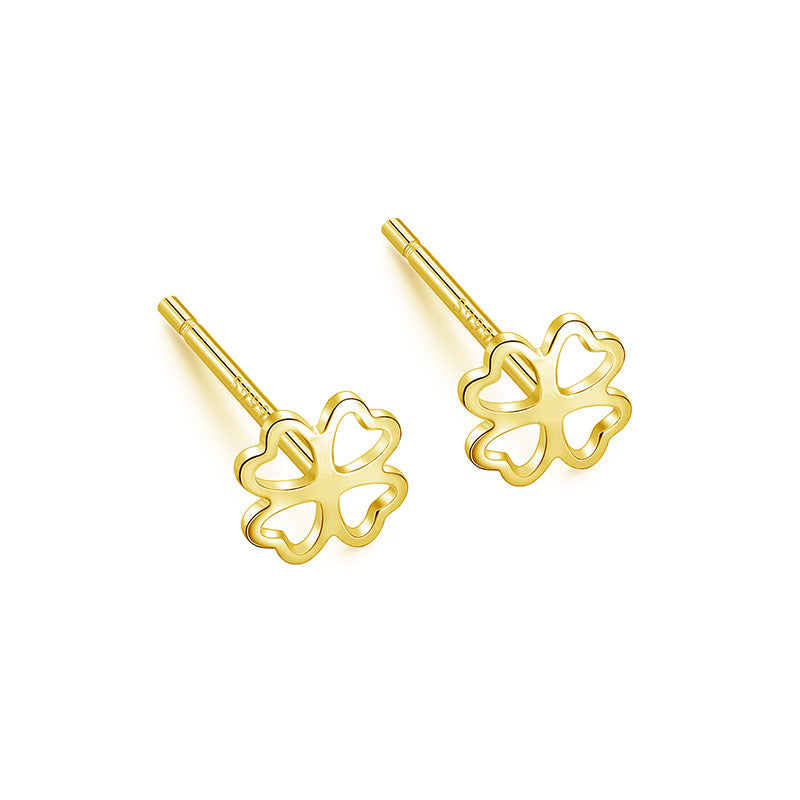 S999 pure silver earrings with feminine temperament, Korean personality, simple love, stars, light luxury, high-end feeling, earrings, retro earrings