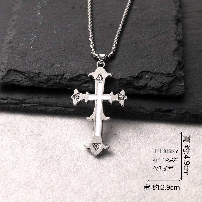 European and American jewelry, titanium steel necklaces, various cross pendants, simple retro accessories that do not fade