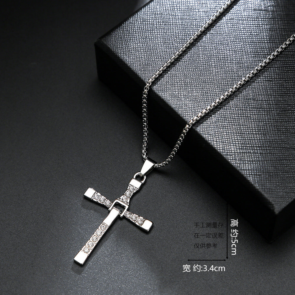 European and American jewelry, titanium steel necklaces, various cross pendants, simple retro accessories that do not fade