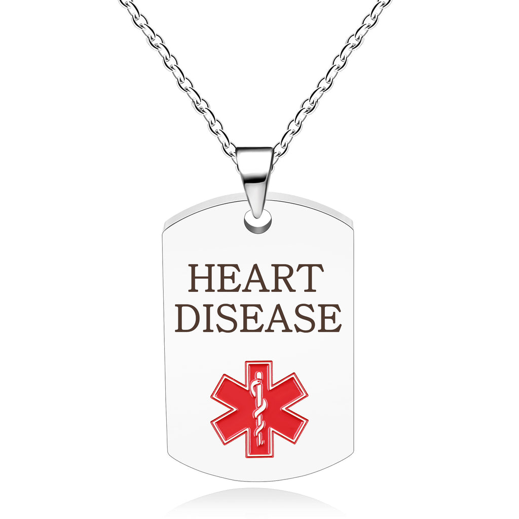 Cross border European and American stainless steel military medical logo, laser engraved disease identification card necklace
