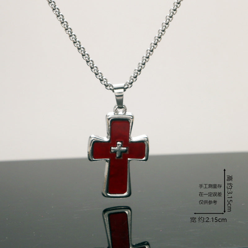 European and American jewelry, titanium steel necklaces, various cross pendants, simple retro accessories that do not fade