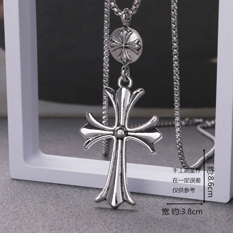 European and American jewelry, titanium steel necklaces, various cross pendants, simple retro accessories that do not fade