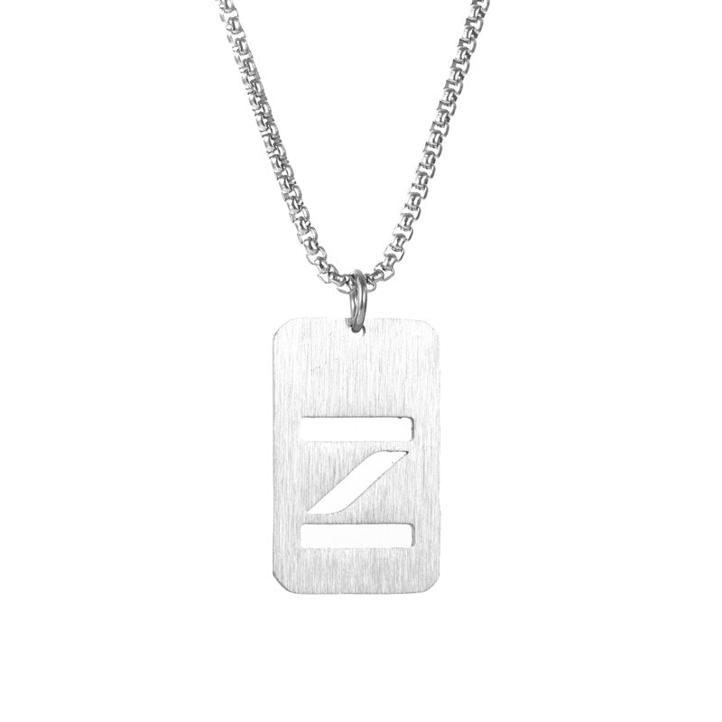 Letter hollow stainless steel necklace, original and niche design for men's fashion, street hip-hop, sweater, chain accessories