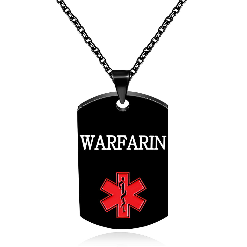 Cross border European and American stainless steel military medical logo, laser engraved disease identification card necklace