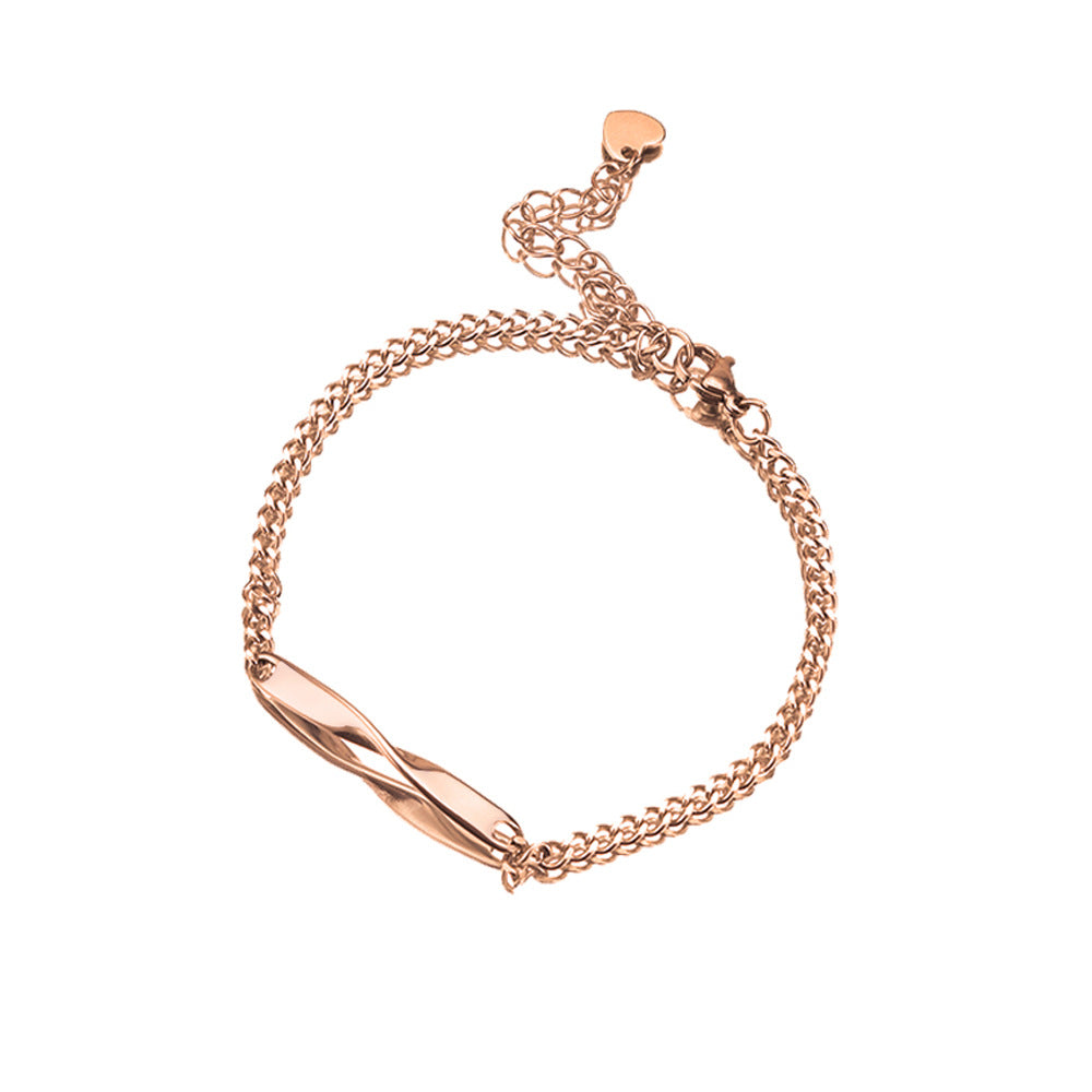 Cross border minimalist stainless steel M ö bius couple DIY engraved bracelet ins infinite symbol men and women commemorative gift