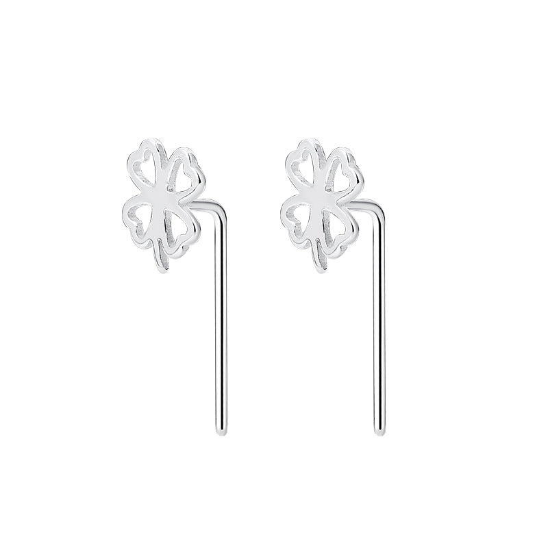 New S999 Fashionable and Simple Ins Style Snowflake Love Clover Female Ear Hook Earnail