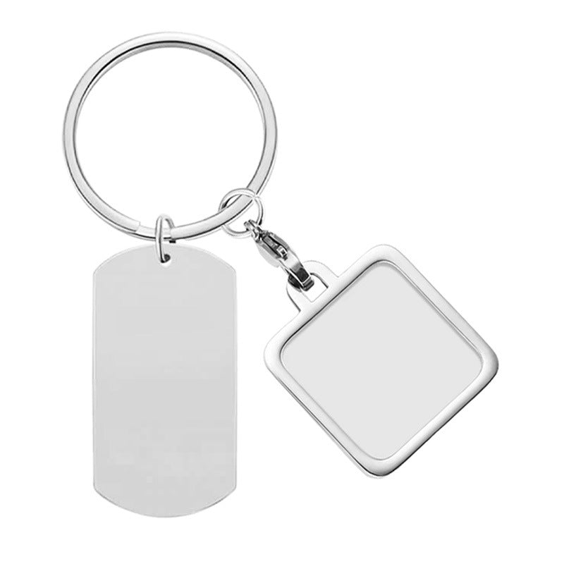European and American cross-border DIY calendar military brand accessories personalized carving circular photo box keychain