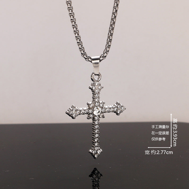 European and American jewelry, titanium steel necklaces, various cross pendants, simple retro accessories that do not fade