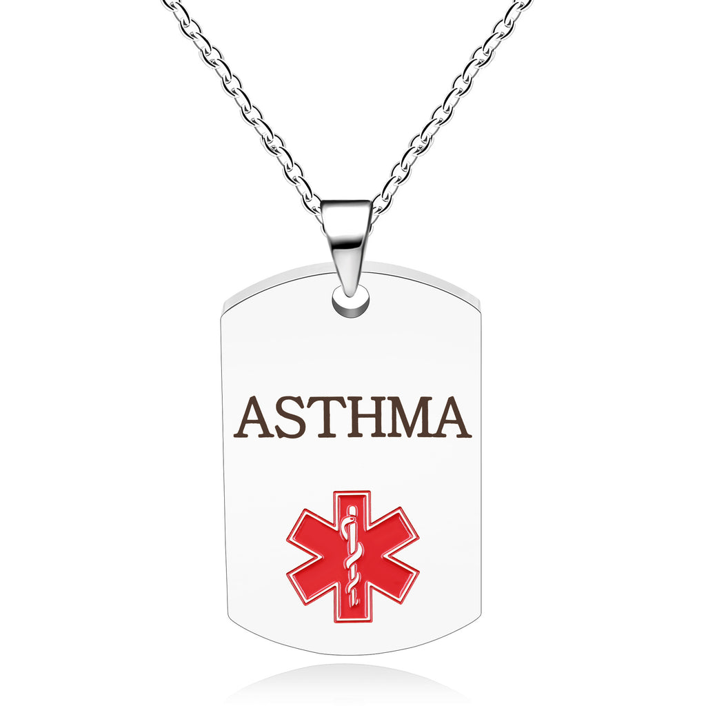 Cross border European and American stainless steel military medical logo, laser engraved disease identification card necklace