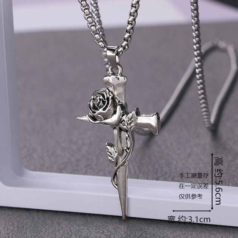 European and American jewelry, titanium steel necklaces, various cross pendants, simple retro accessories that do not fade