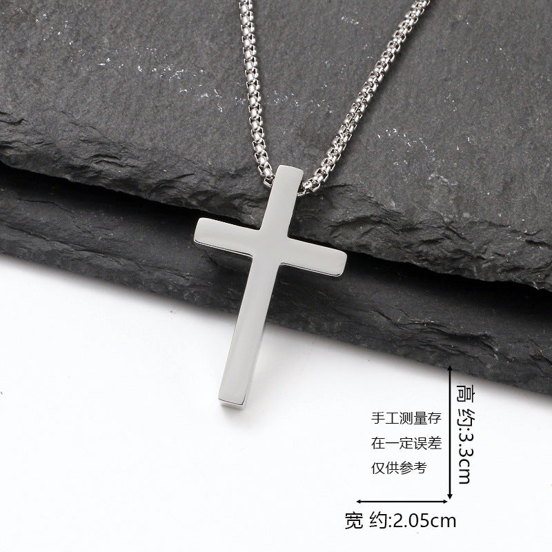 European and American jewelry, titanium steel necklaces, various cross pendants, simple retro accessories that do not fade