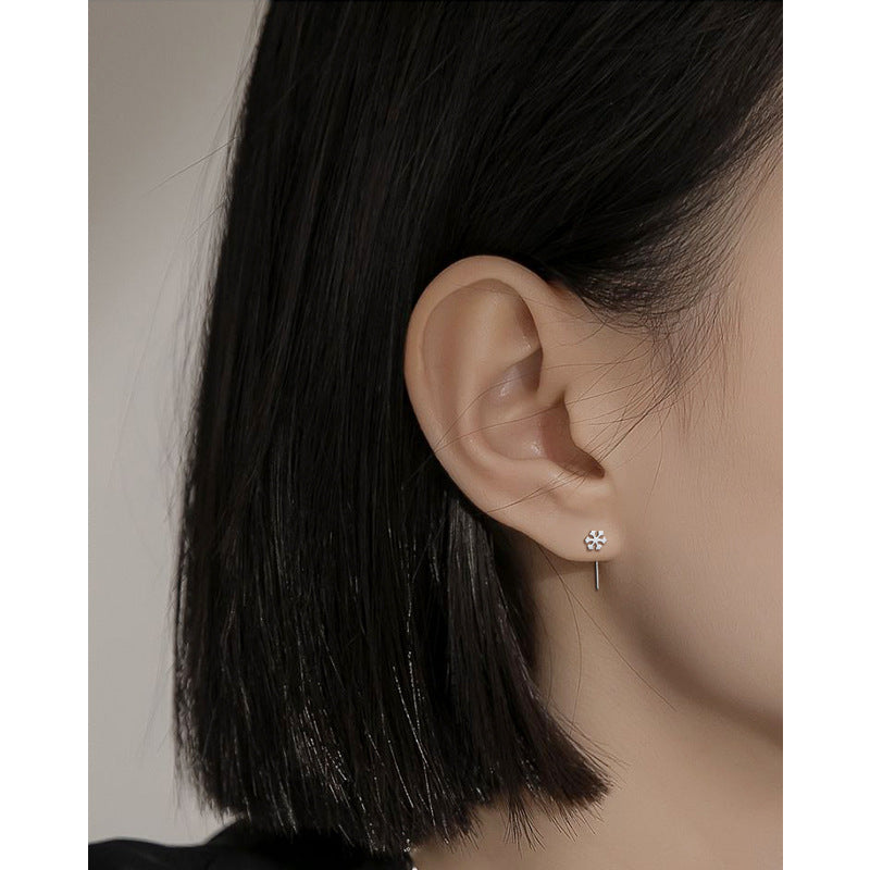 New S999 Fashionable and Simple Ins Style Snowflake Love Clover Female Ear Hook Earnail