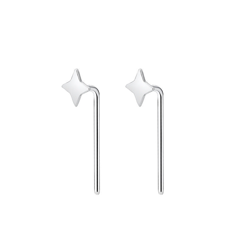New S999 Fashionable and Simple Ins Style Snowflake Love Clover Female Ear Hook Earnail
