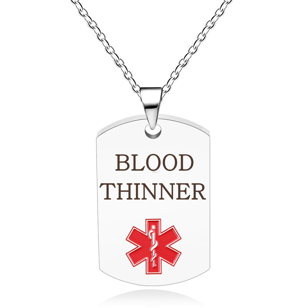Cross border European and American stainless steel military medical logo, laser engraved disease identification card necklace